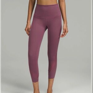 NWT Lululemon Wunder Under Scalloped Hem High-Rise Crop 23" Vintage Plum